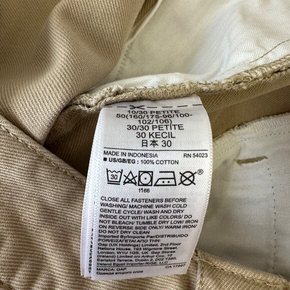 Gap Womens Pleated Iconic Wide Leg Khaki Cropped Pant Size 10P NWT Preppy Safari - Picture 12 of 14